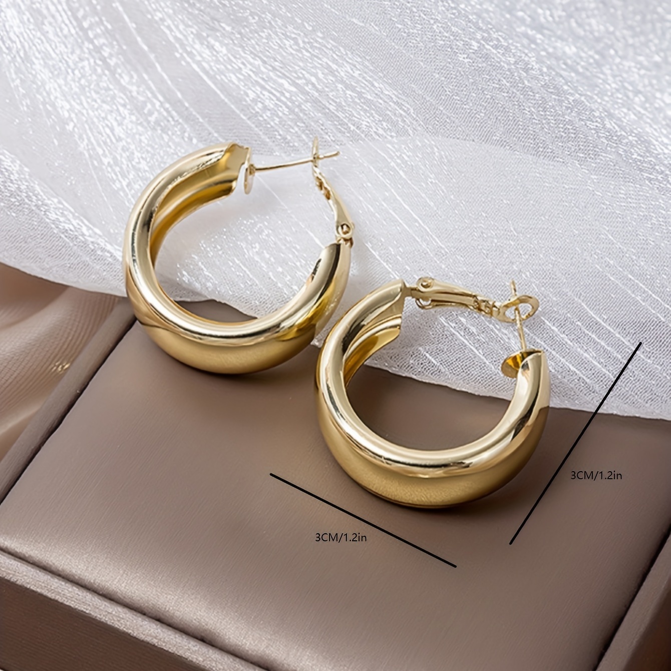 Geometric Smooth Surface Hoop Earrings